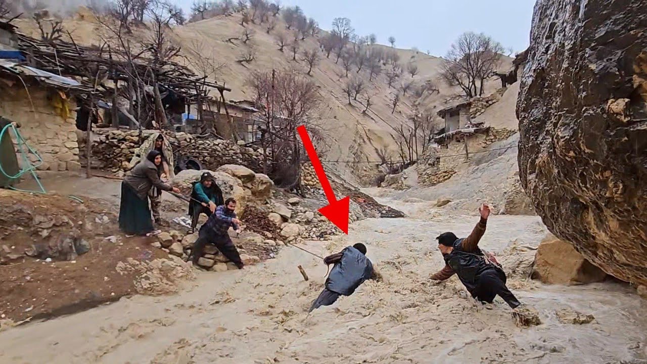 🌧️ Torrential Rain: The Brave Passage of the Nomads Through the Roaring Flood ♂️🏃 | Cinematic Short