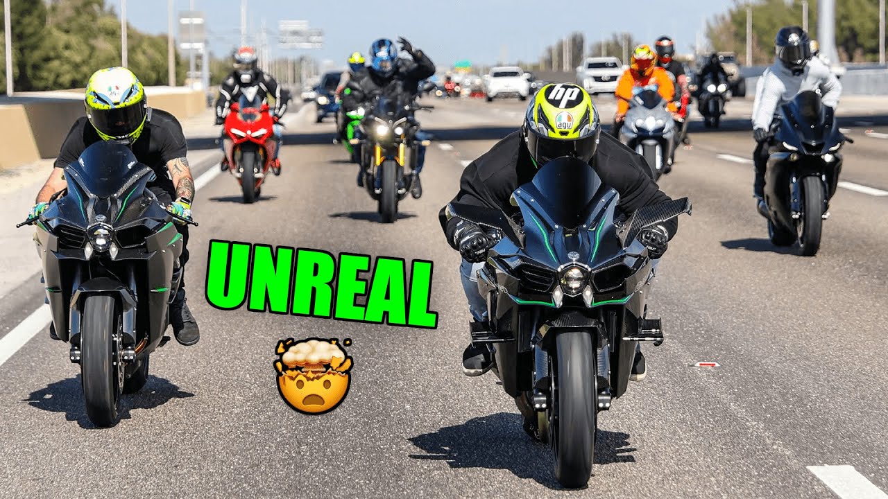 WORLD’S FASTEST SUPERBIKES TAKEOVER THE HIGHWAY 😈 | Miami Meet FT. Ninja H2, Fireblade, ZX10R, R1